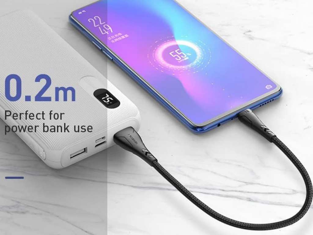کابل پاوربانکی 0.2 متری مکدودو Mcdodo Kabel Micro Usb Power Bank Data Quick Charge Qc Android CA-7450