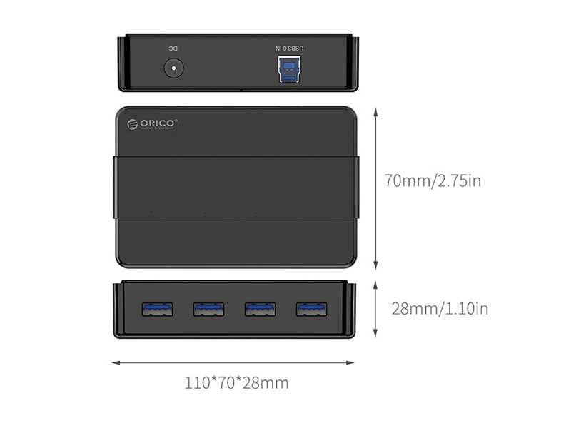 هاب 4 پورت اوریکو ORICO H4928-U3 4 Port USB3.0 HUB