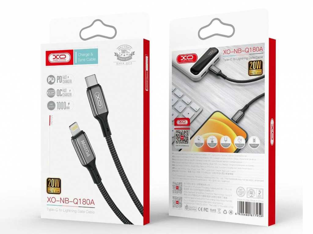کابل لایتنینگ به تایپ سی یک متری ایکساو XO Type-c to lightning PD 20W USB cable NB-Q180A