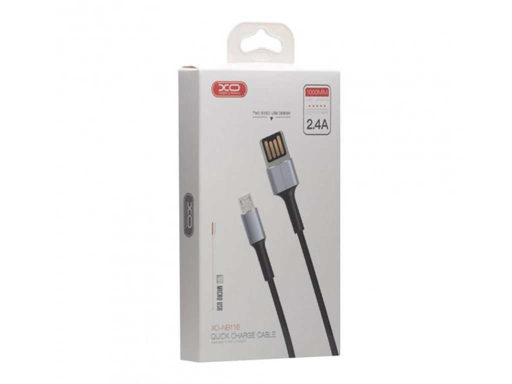 کابل شارژ سریع و انتقال داده میکرو به یواس‌بی یک متری ایکس‌او XO double side insert charging cable MICRO USB NB116