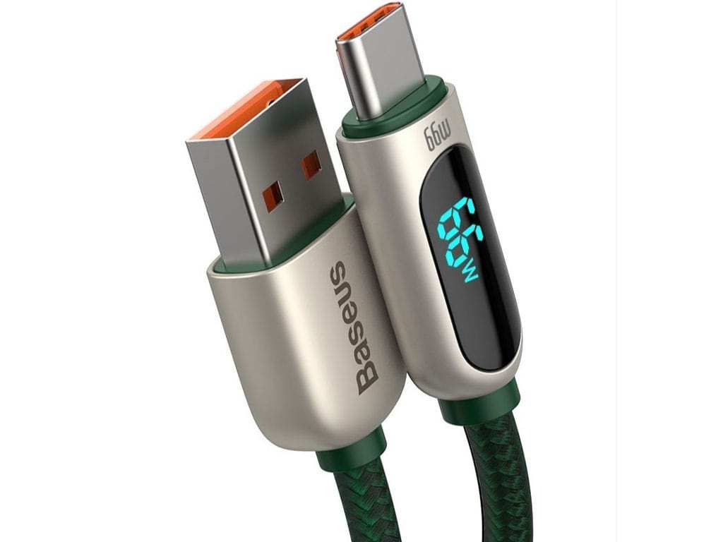 کابل یواس‌بی به تایپ‌سی بیسوس Baseus CASX020006 66W USB to Type-C Digital Display Fast Charging Data Cable 1M