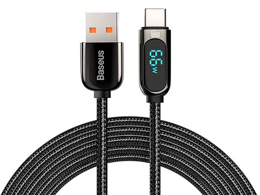 کابل یواسبی به تایپسی بیسوس Baseus CASX020101 66W USB to USB-C / Type-C Digital Display Fast Charging Data Cable 2M