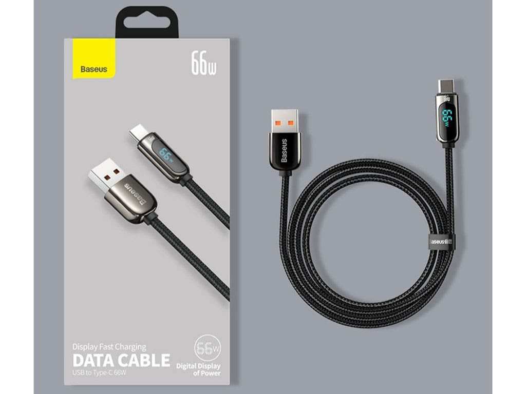 کابل یواسبی به تایپسی بیسوس Baseus CASX020101 66W USB to USB-C / Type-C Digital Display Fast Charging Data Cable 2M