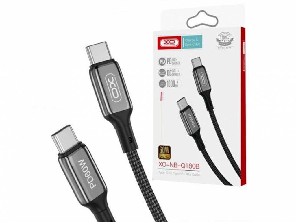 کابل سوپر فست شارژ تایپ سی به تایپ سی 60 وات یک متری ایکس او NB-Q183B