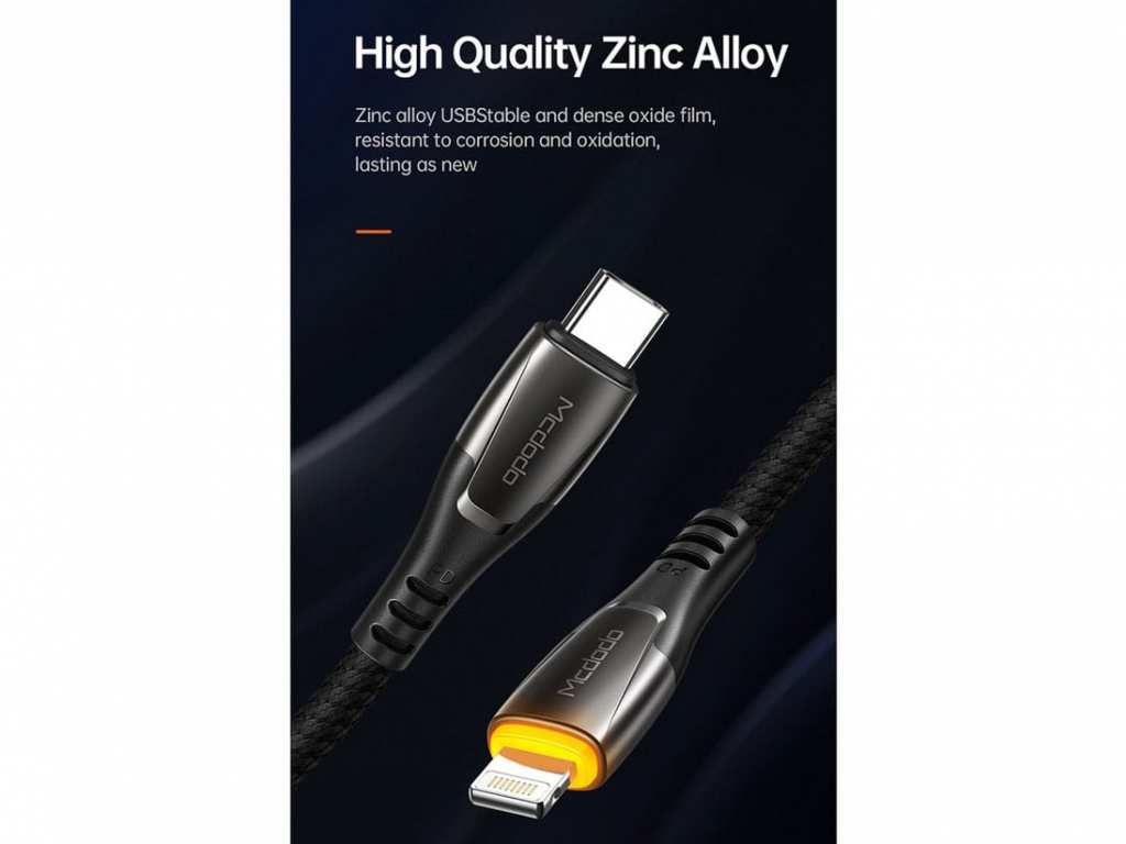 کابل شارژ سریع تایپسی به لایتنینگ 1.2 متری مکدودو Mcdodo PD Fast Charge 36W CA-7650