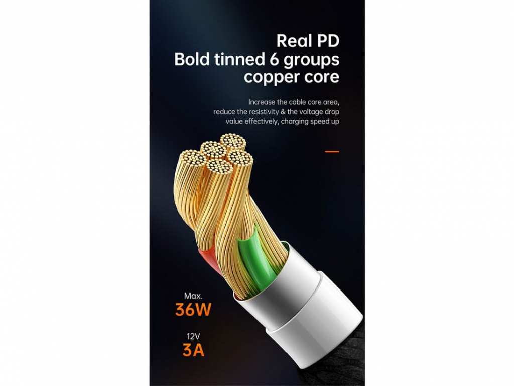 کابل شارژ سریع تایپسی به لایتنینگ 1.2 متری مکدودو Mcdodo PD Fast Charge 36W CA-7650