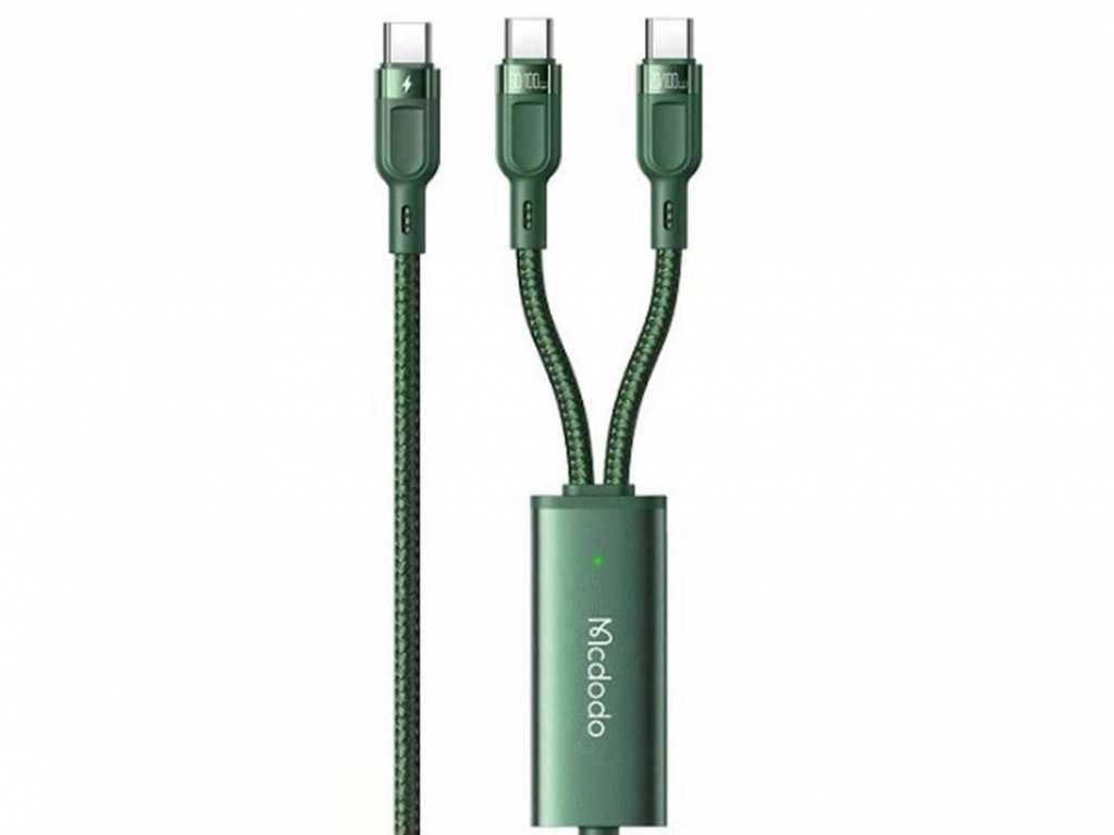 کابل شارژ سریع دو سر تایپسی 1.2 متری مکدودو MCDODO Type-C to Type-C+Type-C2 in 1 Fast Charging Data Cabl 100W CA-7470