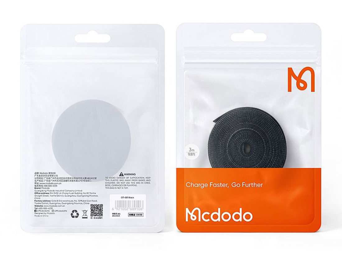 بند یک متری مکدودو MCDODO VS-096 Velcro Strap Pengikat Perekat Klip Kabel Multifungsi 1M