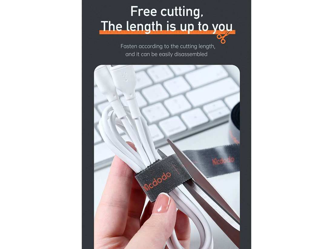 بند یک متری مکدودو MCDODO VS-096 Velcro Strap Pengikat Perekat Klip Kabel Multifungsi 1M