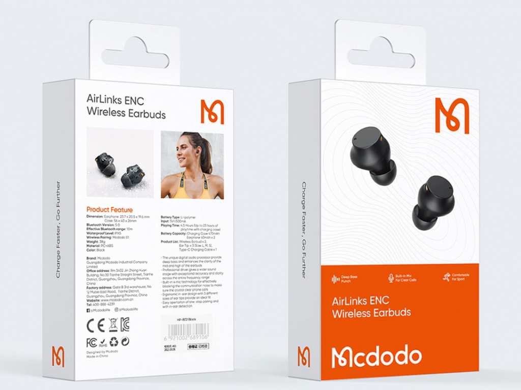 هندزفری بلوتوث مک‎دودو MCDODO HP-8020 Airlink ENC Wireless Earbud