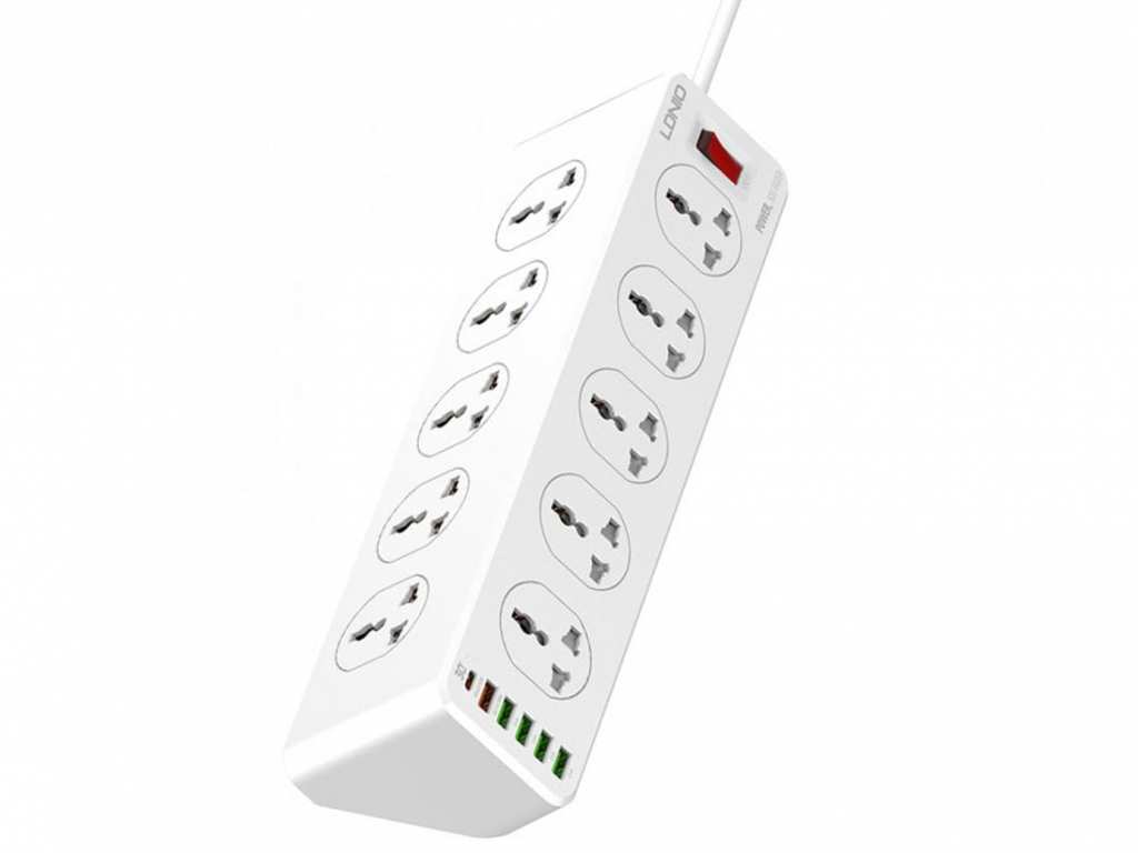 چندراهی برق 10 سوکت، 5 یواسبی و 1 تایپ‎سی الدنیو SC10610