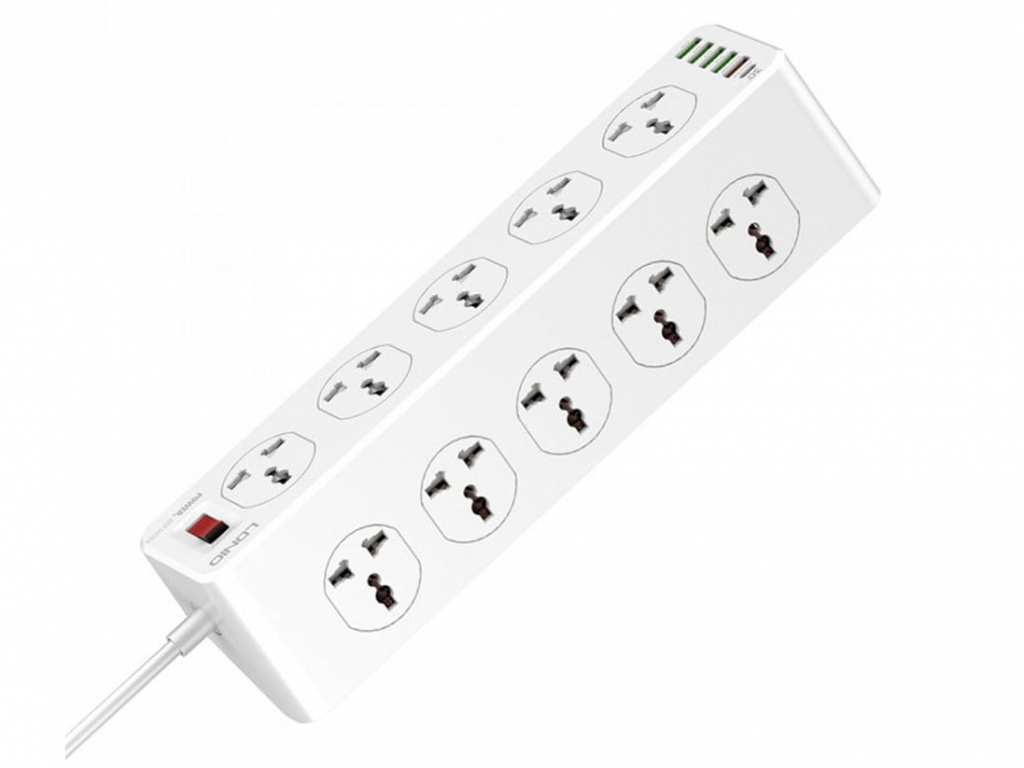 چندراهی برق 10 سوکت، 5 یواسبی و 1 تایپ‎سی الدنیو SC10610