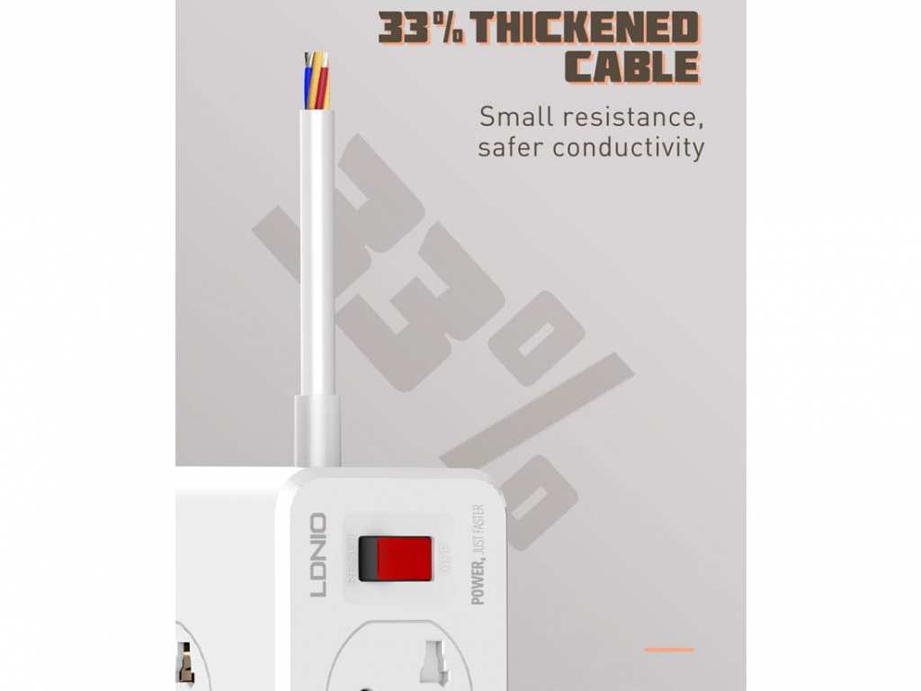 چندراهی برق 10 سوکت، 5 یواسبی و 1 تایپ‎سی الدنیو SC10610