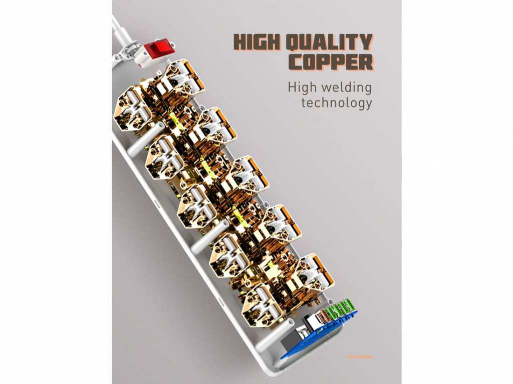 چندراهی برق 10 سوکت، 5 یواسبی و 1 تایپ‎سی الدنیو SC10610