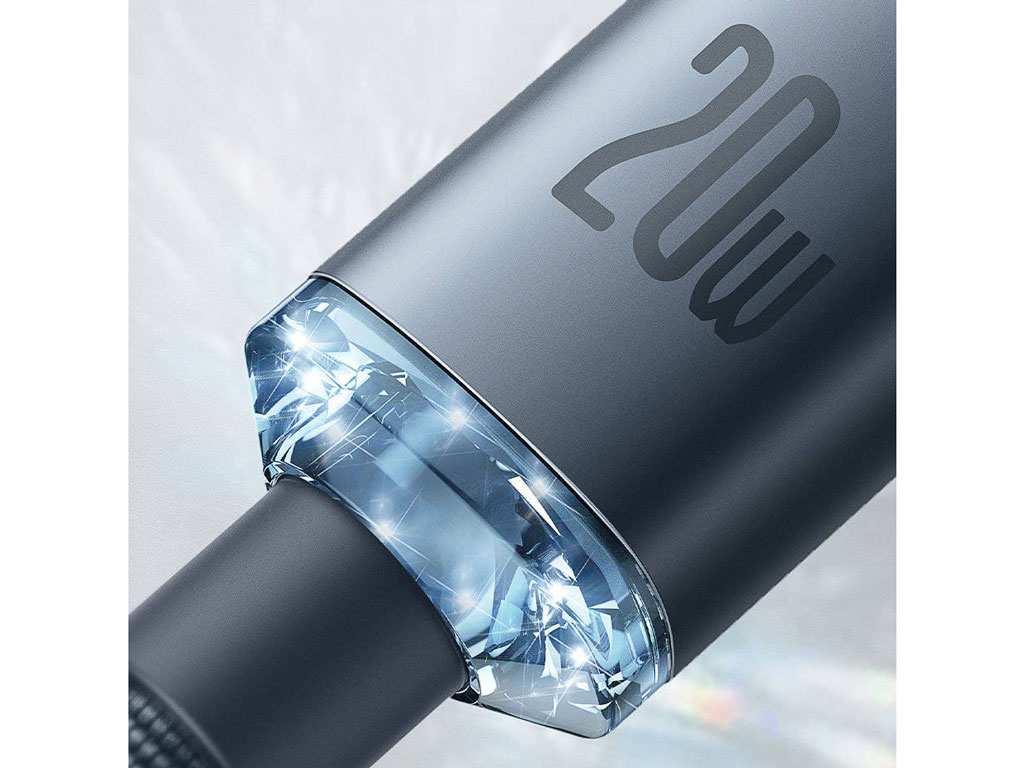 کابل تایپسی به لایتنینگ بیسوس 2 متری Baseus CAJY000301 Crystal Shine Series Fast Charging Data Cable Type-C to iP 20W