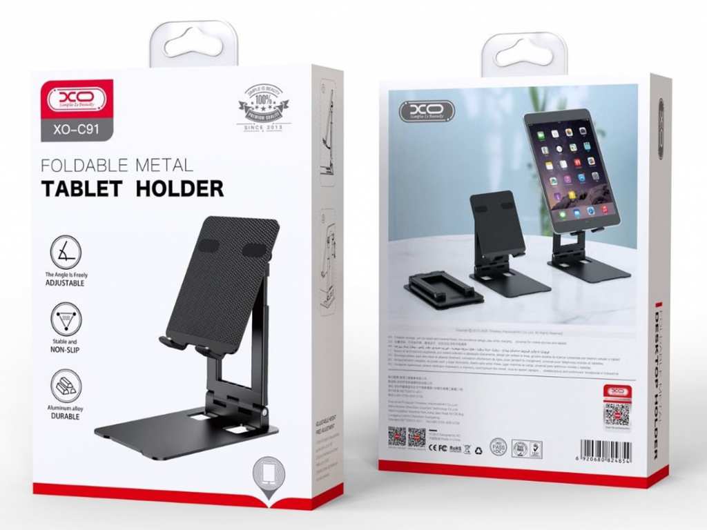 پایه نگهدارنده تبلت و موبایل ایکس‌او XO Retractable desktop phone, pad,laptop tablet stand C91