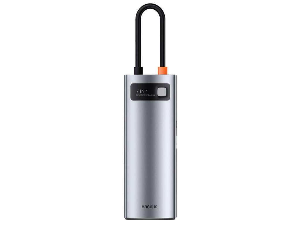 هاب و مبدل تایپسی 7 در 1 بیسوس Baseus WKWG020113 Metal Gleam Series 7-in-1 Multifunctional Type-C HUB Docking Station