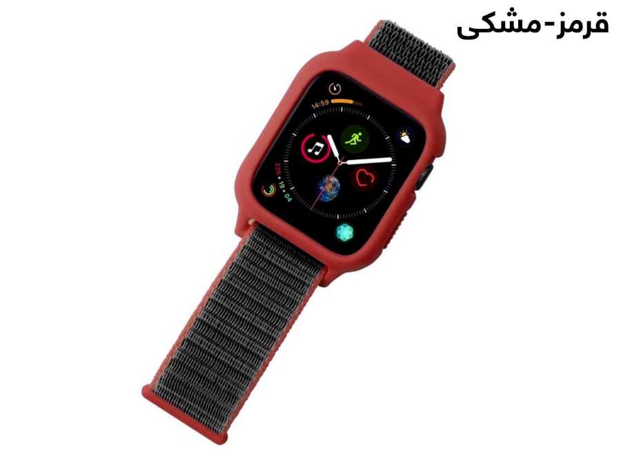 بند سیلیکونی اپل واچ سری 3/4/5 سایز 38/40 میلی متر پورودو Porodo iGuard Apple Watch 3/4/5 38/40mm Strap + ShockProof Case