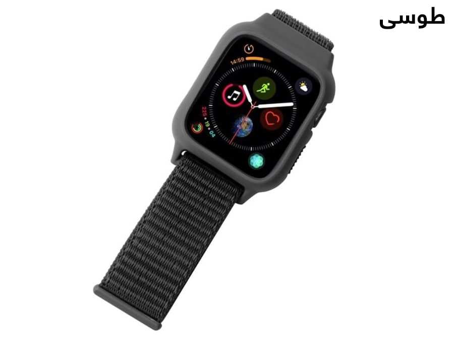 بند سیلیکونی اپل واچ سری 3/4/5 سایز 38/40 میلی متر پورودو Porodo iGuard Apple Watch 3/4/5 38/40mm Strap + ShockProof Case