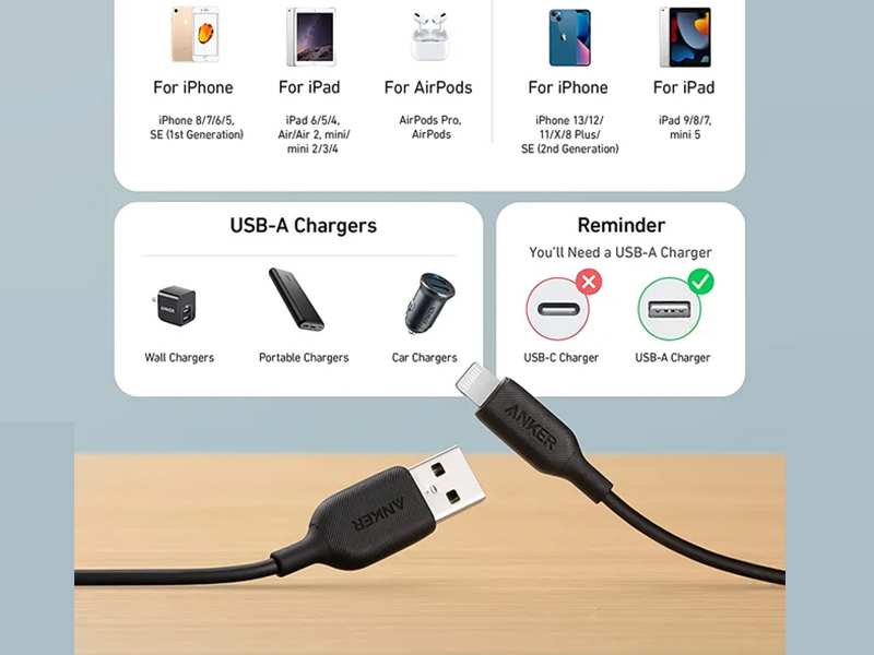 کابل لایتنینگ 1.8 متری انکر Anker Powerline III Lightning Cable-A8813H11