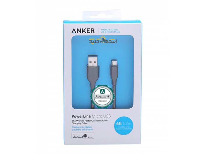 کابل شارژ و انتقال داده میکرو یو اس بی انکر Anker A8133H12 PowerLine 1.8m USB To MicroUSB Cable