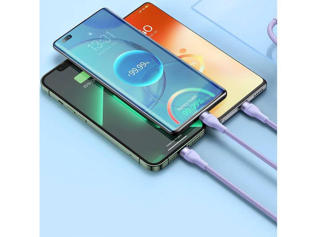 کابل فوق شارژ سریع سه سر تایپ‎سی به لایتنینگ، میکرو و تایپ‎سی 1.5 متری بیسوس Baseus Flash Series Fast Charging Cable 100W CASS030201