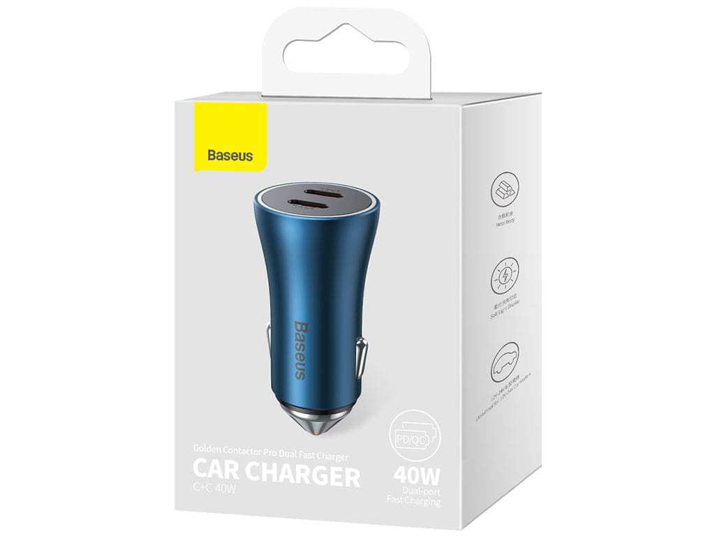 شارژر فندکی فست شارژ ماشین تایپسی 40 وات بیسوس GJP000013