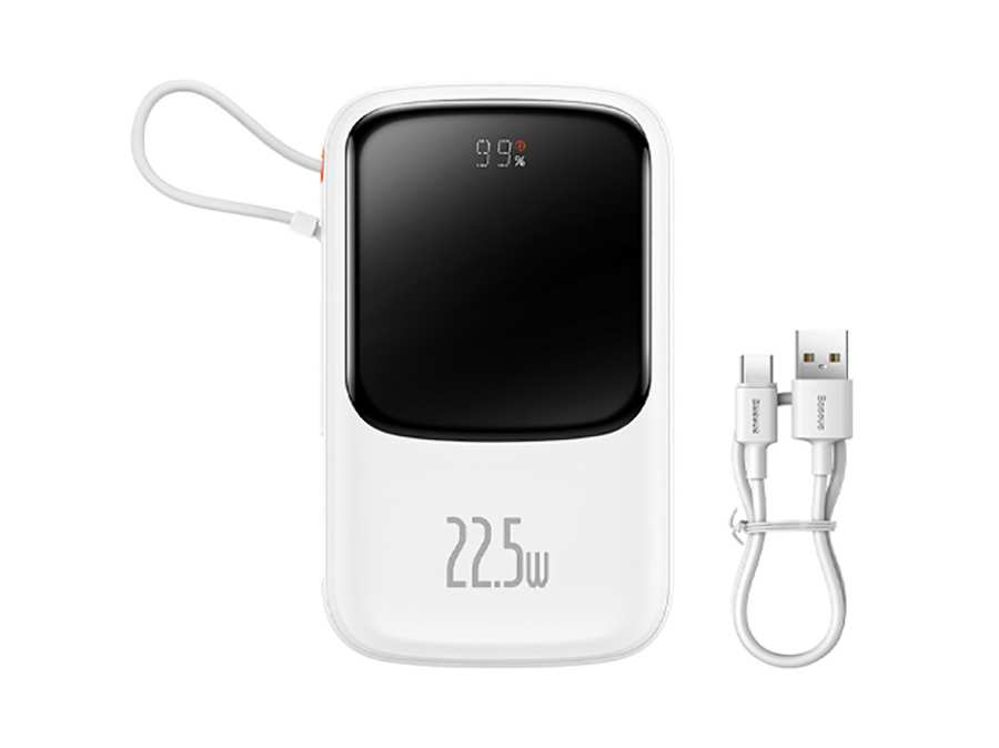 پاوربانک شارژر سریع 22.5 وات به همراه کابل تایپسی 0.5 متری 10000 بیسوس Baseus Qpow Pro Fast Charge Power Bank PPQD020101