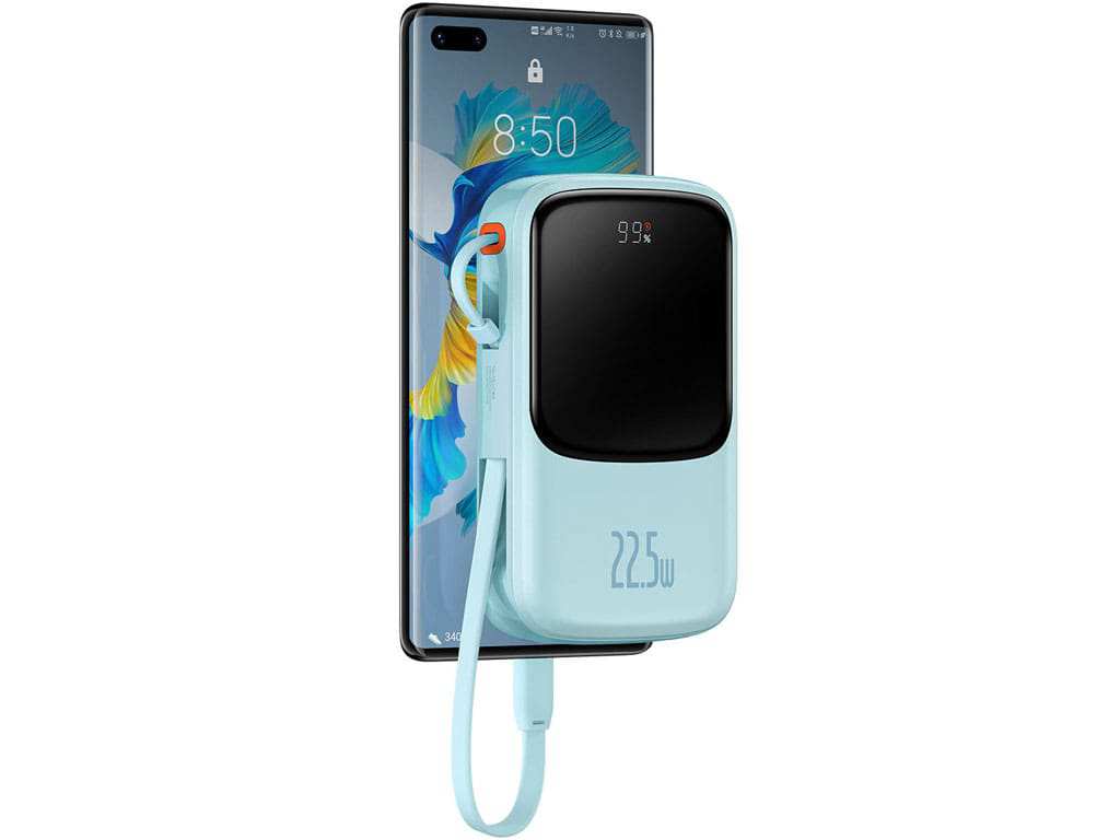پاوربانک شارژر سریع 22.5 وات به همراه کابل تایپسی 0.5 متری 10000 بیسوس Baseus Qpow Pro Fast Charge Power Bank PPQD020101
