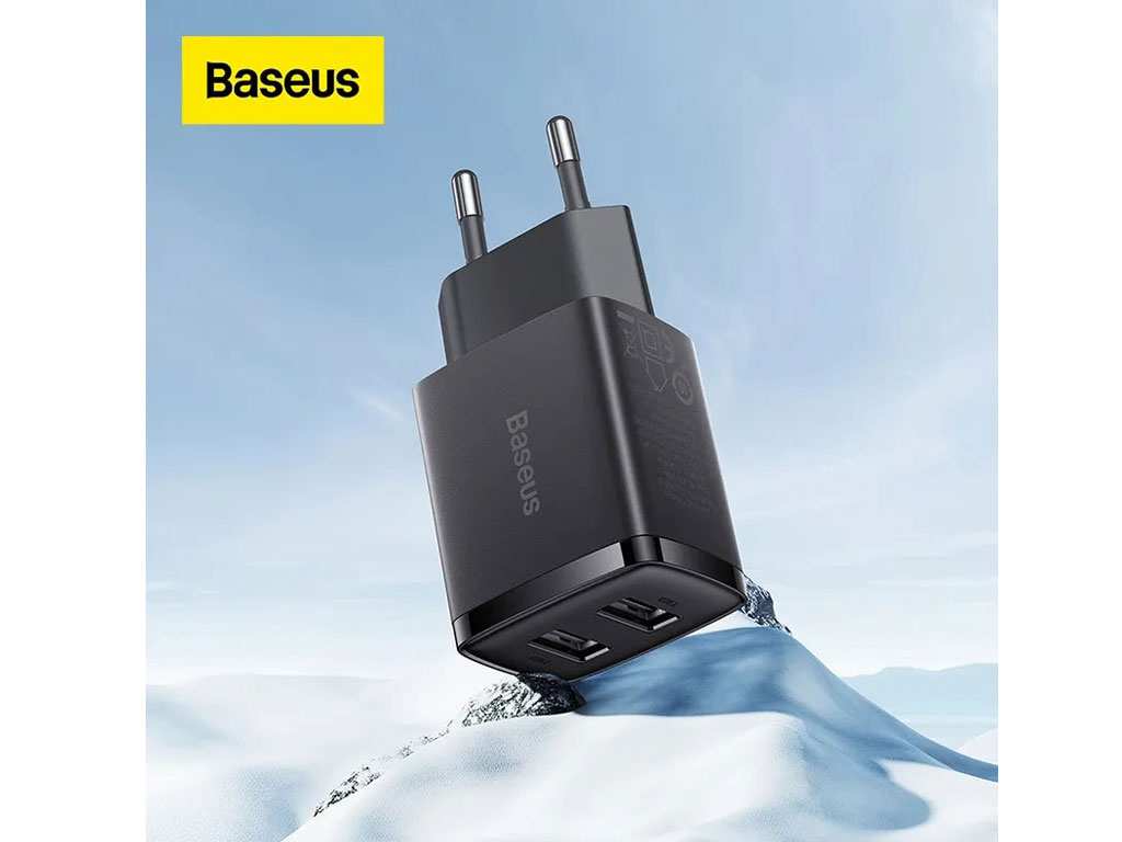 شارژر دیواری یواسبی 10.5 وات بیسوس Baseus Compact Charger 2U EU CCXJ010201