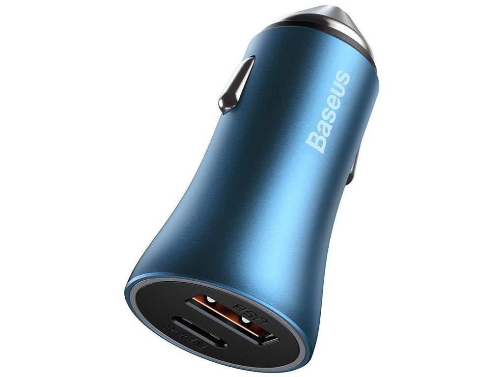 شارژر فندکی فست شارژ 40 وات با کابل تایپسی بیسوس Baseus Car Charger Golden Contactor Pro Type-C/USB TZCCJD-0G