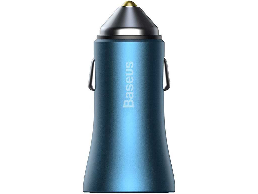 شارژر فندکی فست شارژ 40 وات با کابل تایپسی بیسوس Baseus Car Charger Golden Contactor Pro Type-C/USB TZCCJD-0G