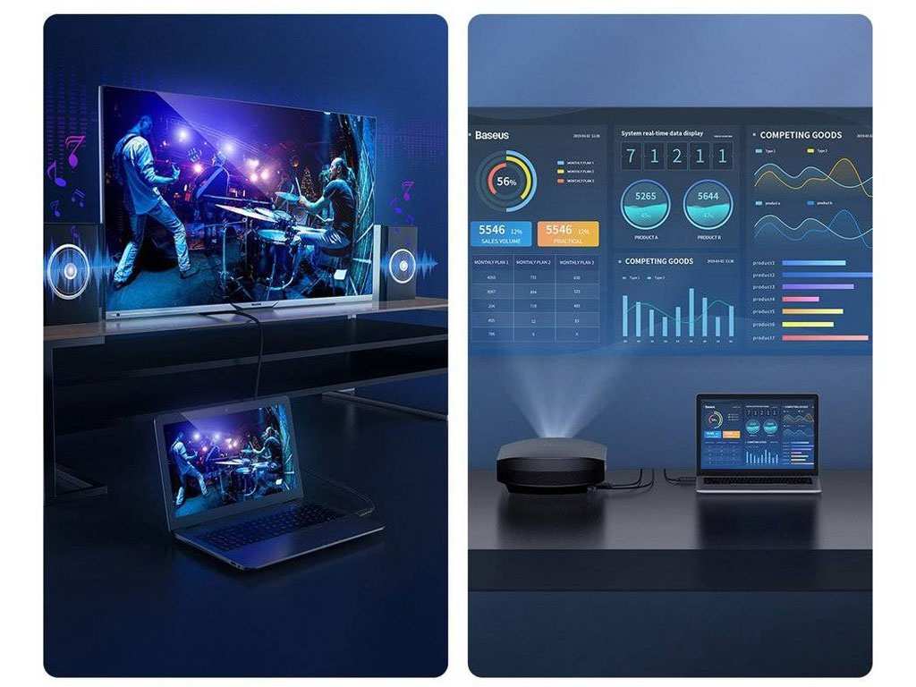کابل اچدیامآی 8 متری بیسوس Baseus cable HDMI 4k 2.0 cable CAKGQ-E01