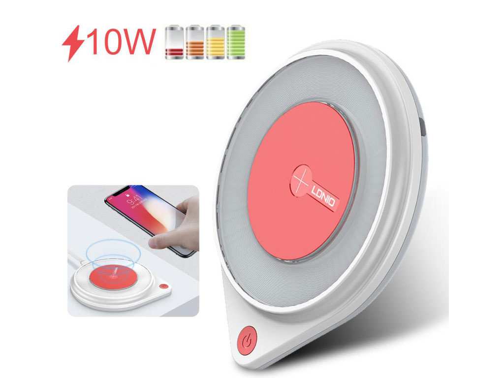 شارژر بیسیم 10 وات و چراغخواب الدنیو LDNIO wireless charger with LED Lamp AW001