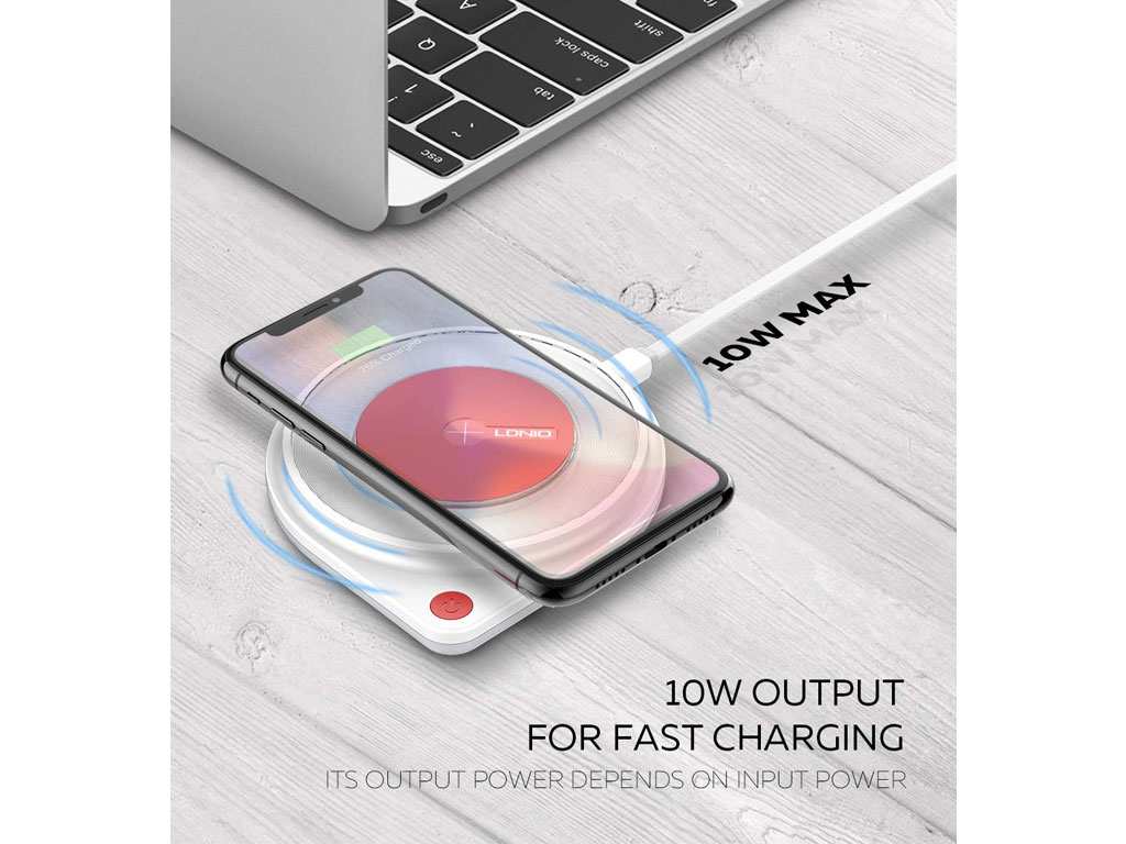 شارژر بیسیم 10 وات و چراغخواب الدنیو LDNIO wireless charger with LED Lamp AW001