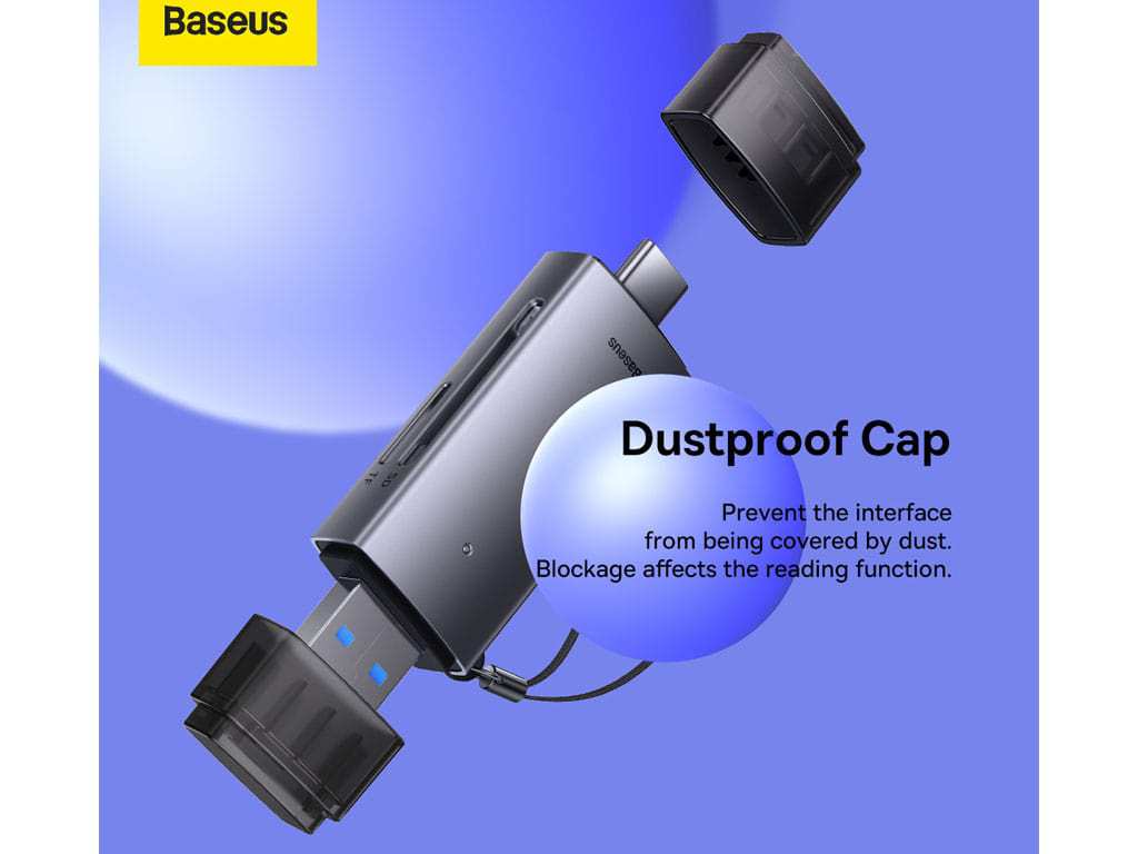 کارتخوان یواسبی به تایپسی بیسوس Baseus Lite Series SD/TF Card Reader WKQX060113