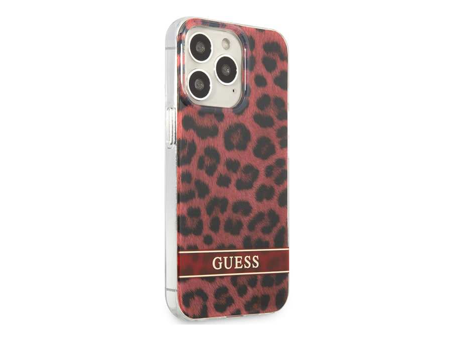 قاب محافظ براق آیفون 13 پرو مکس طرح پلنگی CG Mobile iphone 13 Pro Max Guess Leopard Hard Case