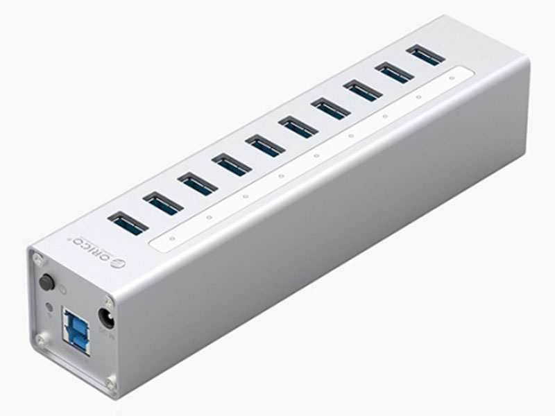 هاب 10 پورت پر سرعت یو اس بی همراه با آداپتور اوریکو ORICO USB3.0 HUB A3H10-U3-V2