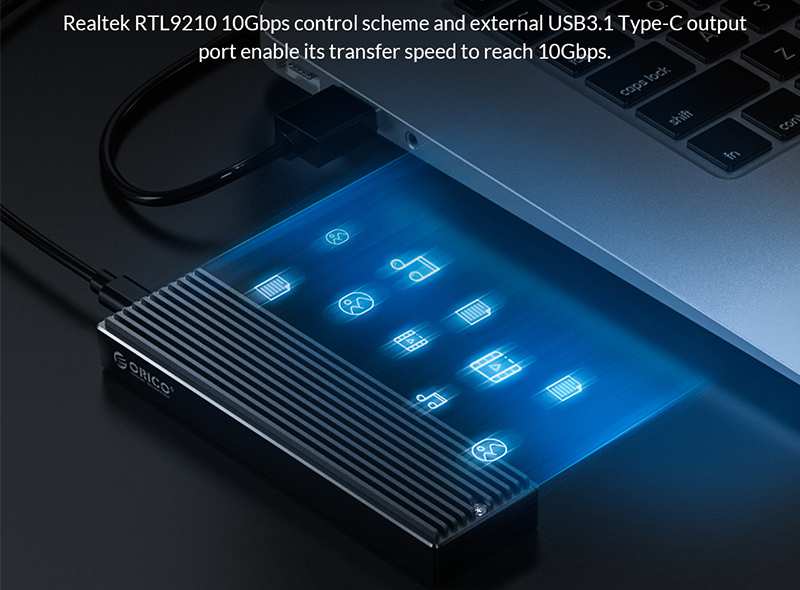 باکس هارد درایو نسل دو M2.0 NVMe اوریکو با سرعت 10 گیگابیت بر ثانیه ORICO-M2PV-C3 M.2 NVMe SSD Enclosure