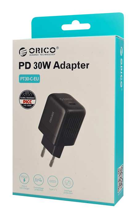 شارژر دیواری تایپ سی فست شارژ اوریکو ORICO-PT30-C PD single port 30W fast charge