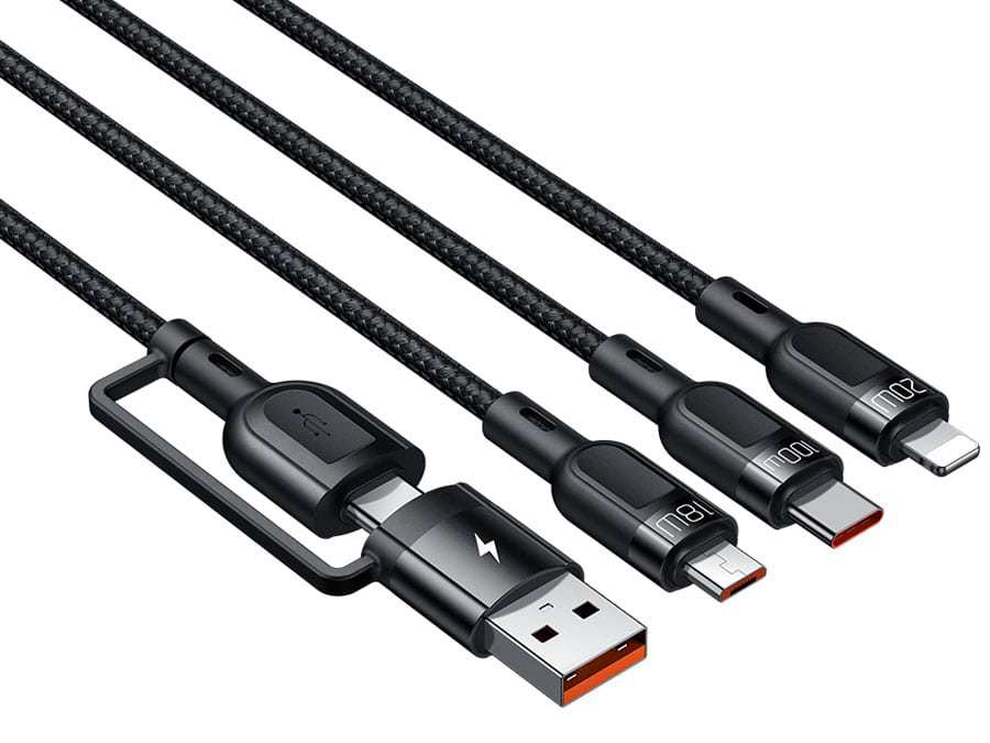 کابل سوپر فست شارژ 100 وات چند سر به طول 1.2 متر مکدودو Mcdodo 2 in 3 100W PD Fast Charging Cable CA-8800