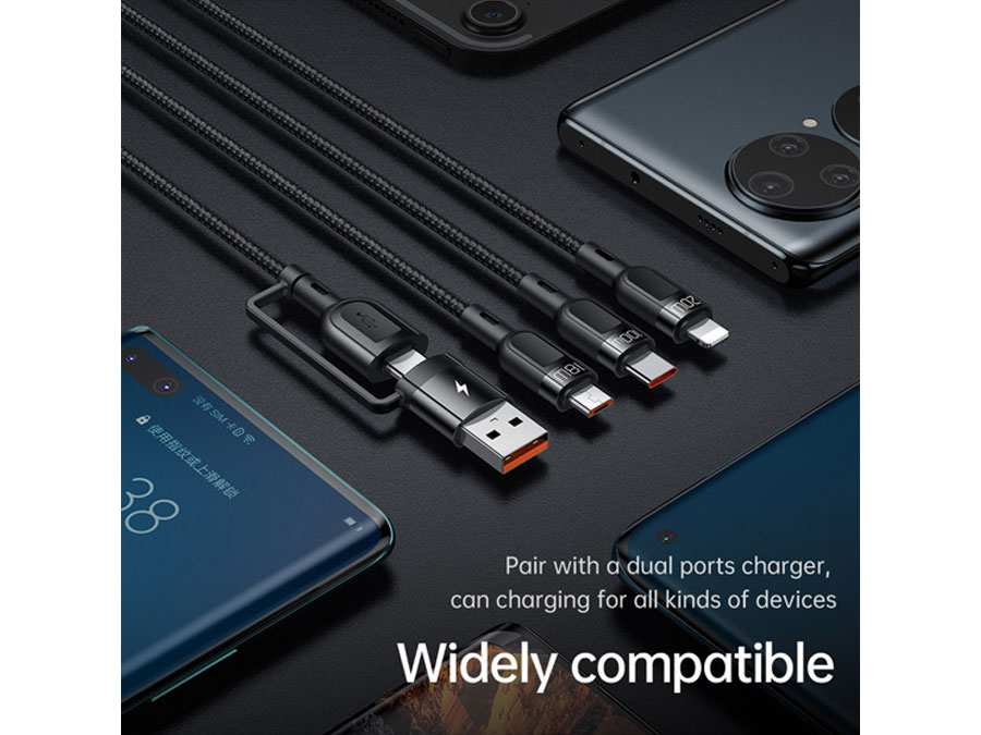 کابل سوپر فست شارژ 100 وات چند سر به طول 1.2 متر مکدودو Mcdodo 2 in 3 100W PD Fast Charging Cable CA-8800