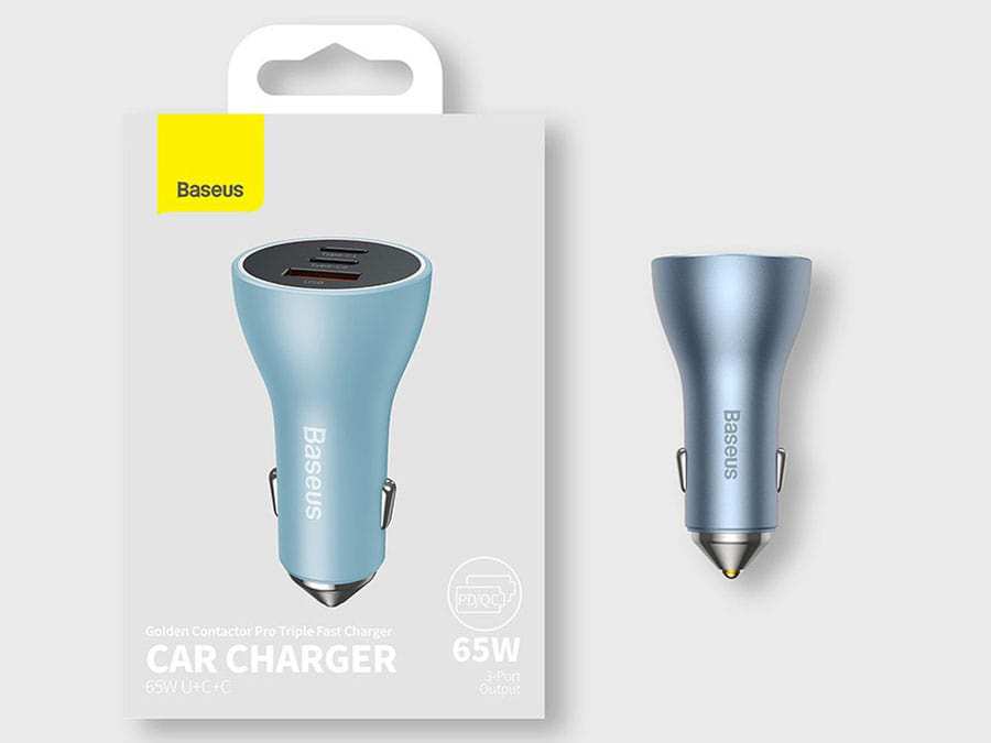شارژر فندکی فست شارژ ماشین 65 وات بیسوس CGJP010003