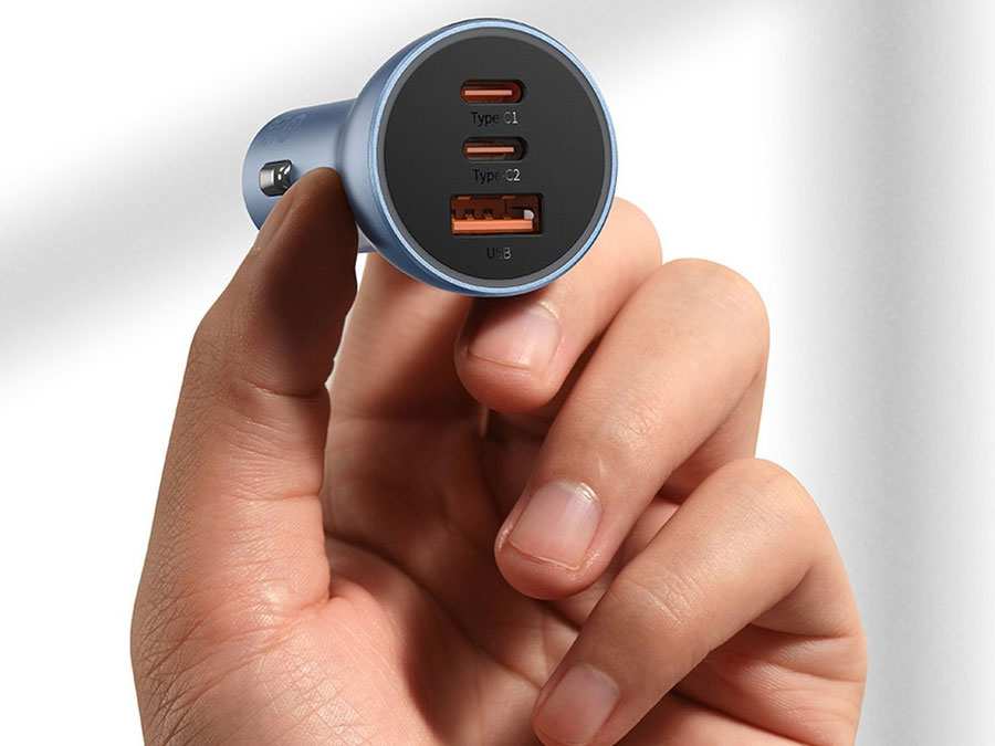 شارژر فندکی فست شارژ ماشین 65 وات بیسوس CGJP010003