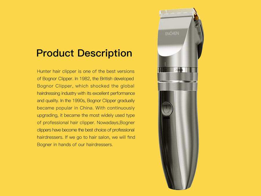 ریش‌تراش بدون سیم چندمنظوره شیائومی Xiaomi Enchen Hunter Cordless Hair Clipper