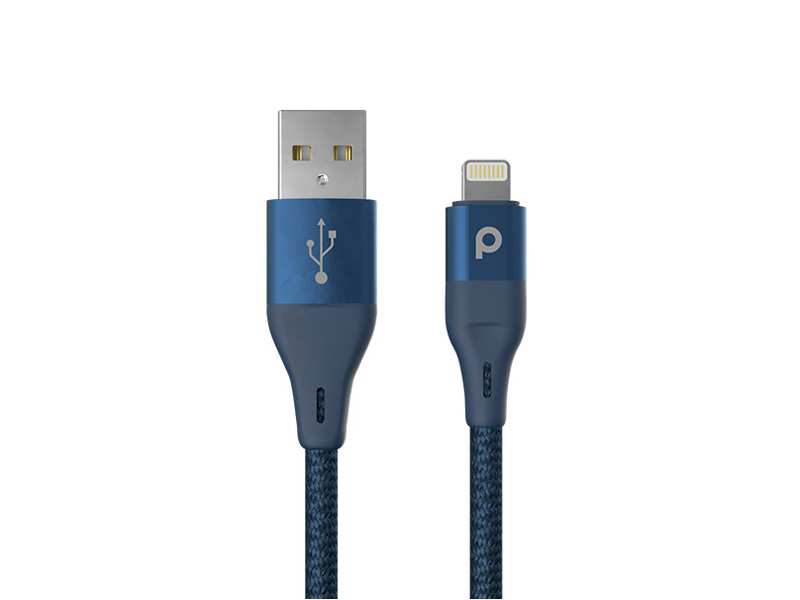 کابل شارژ لایتنینگ 2.4 آمپری پورودو Porodo PD-ALBR12 Aluminum Braided Lightning Cable