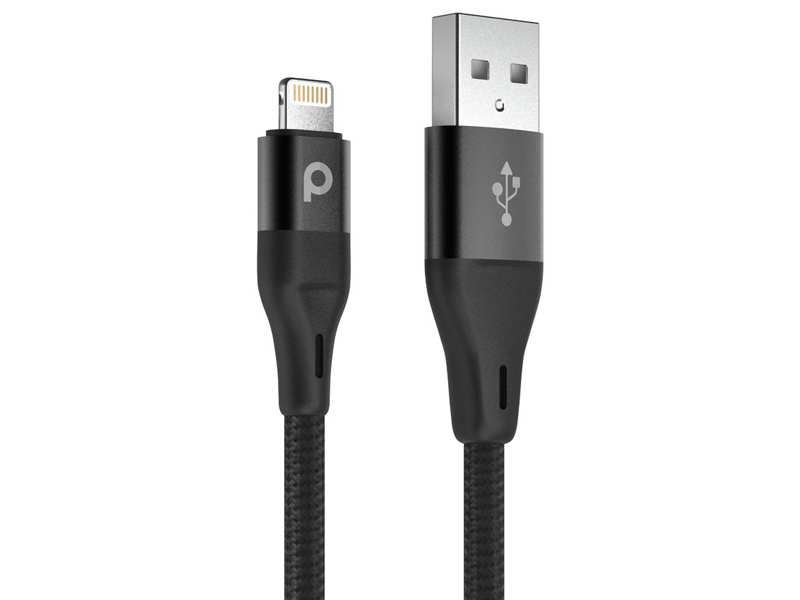 کابل شارژ لایتنینگ 2.4 آمپری پورودو Porodo PD-ALBR12 Aluminum Braided Lightning Cable