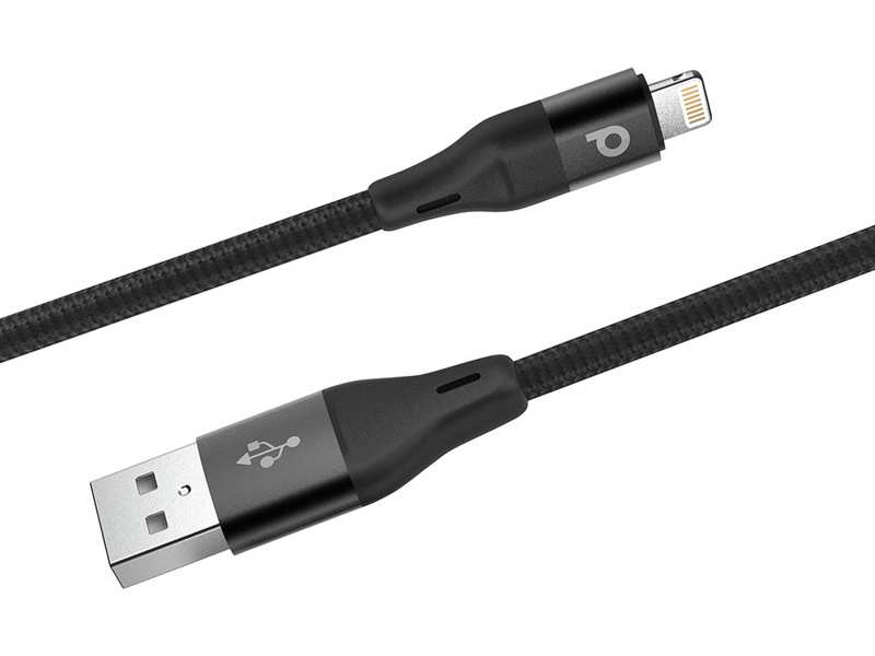 کابل شارژ لایتنینگ 2.4 آمپری پورودو Porodo PD-ALBR12 Aluminum Braided Lightning Cable