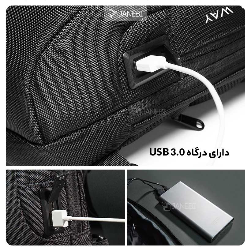 کوله کراس بادی تک بند ضد سرقت دارای پورت USB بنج  BANGE BG-22085 Sling Chest Bag USB External Charging Port