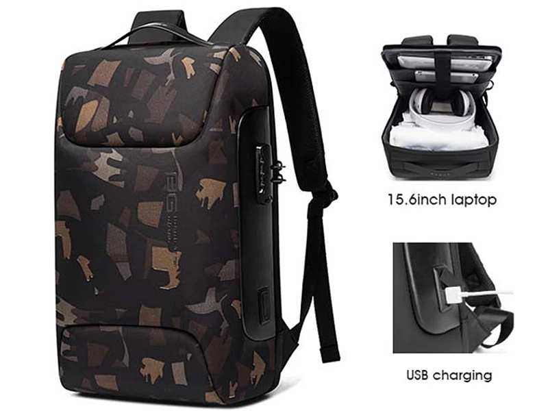 کوله پشتی حرفه ای ضد آب لپ تاپ 15.6 اینچ دارای پورت USB بنج BANGE BG-7216 Backpack 15.6 inch Laptop Waterproof